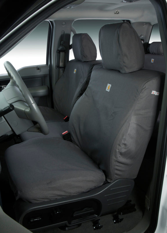 Covercraft 22-23 Jeep Grand Wagoneer (w/o Headrest) Polycotton SeatSaver Front Seat Covers - Gravel SSC3505CAGY