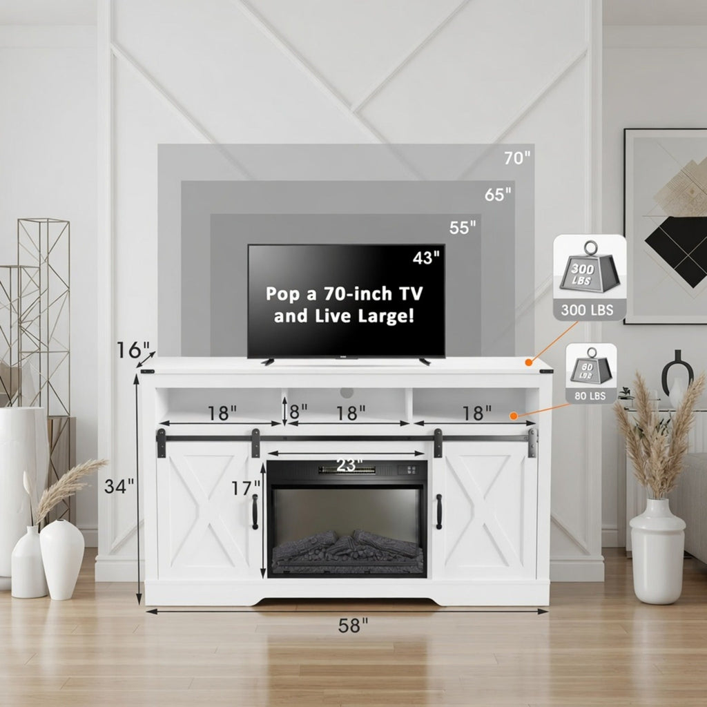 58" Modern Farmhouse TV Stand