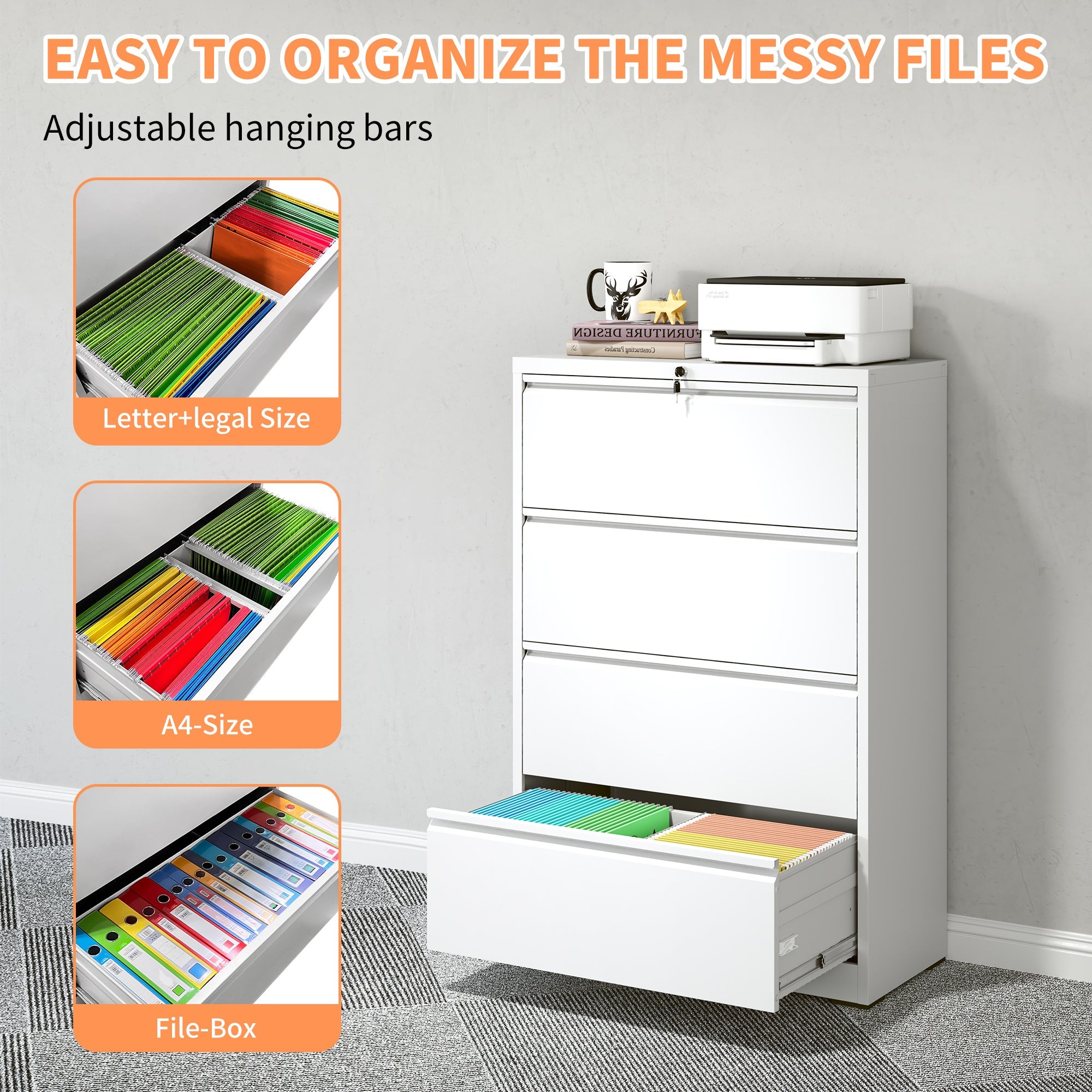 4 Drawer Lateral File Cabinet