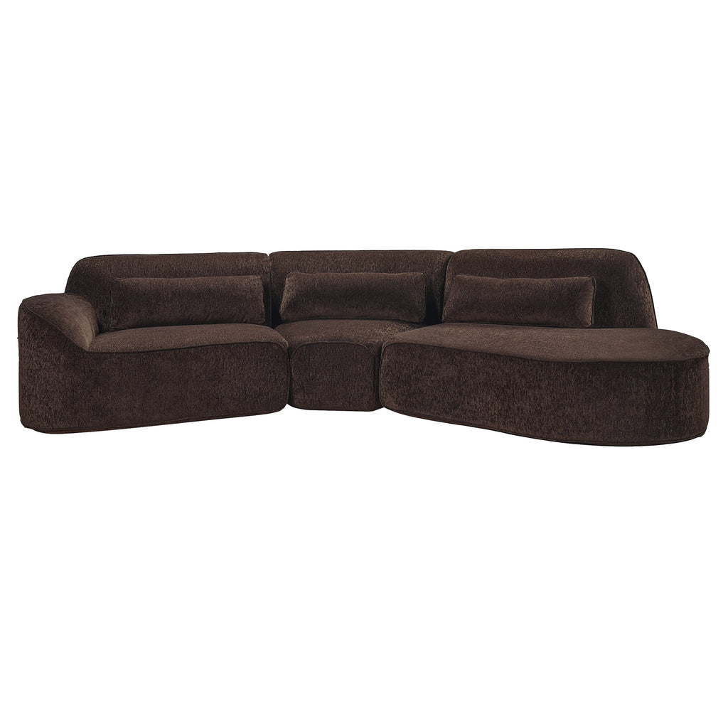 123" Modern Curved Sectional Sofa with Chaise Lounge