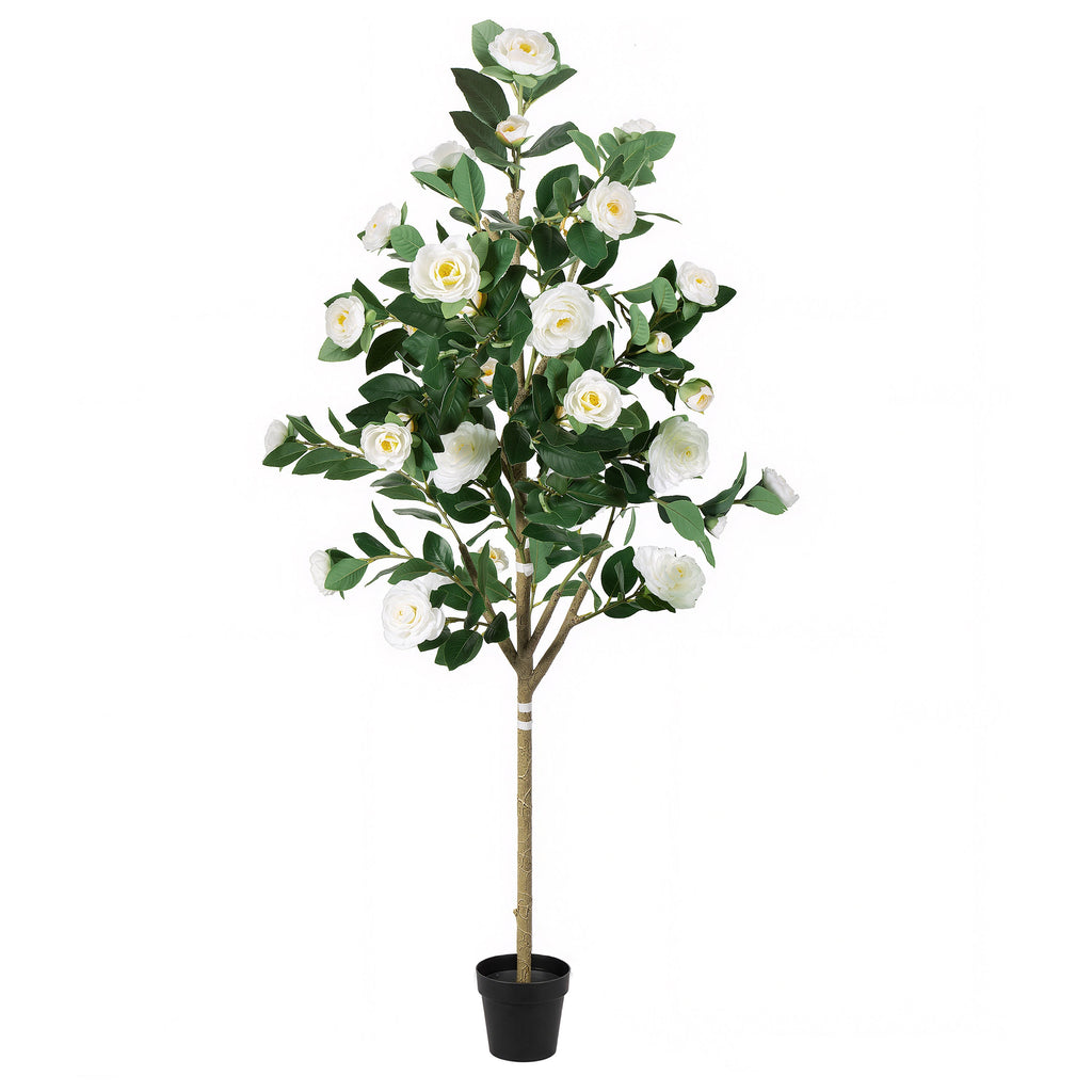 Artificial Camellia Tree 5-FT - Faux Plants Indoor Decoration