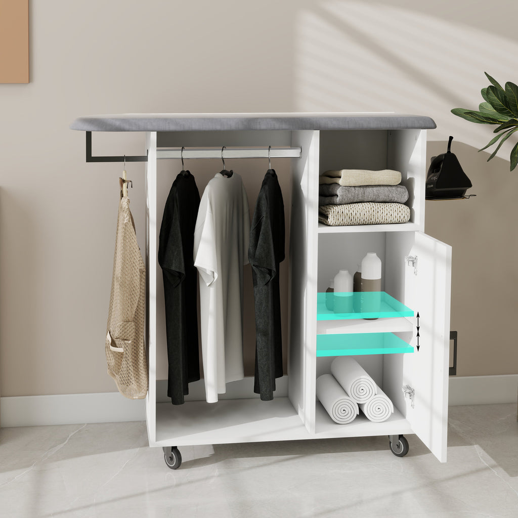 Ironing Cart with Rolling Ironing Board