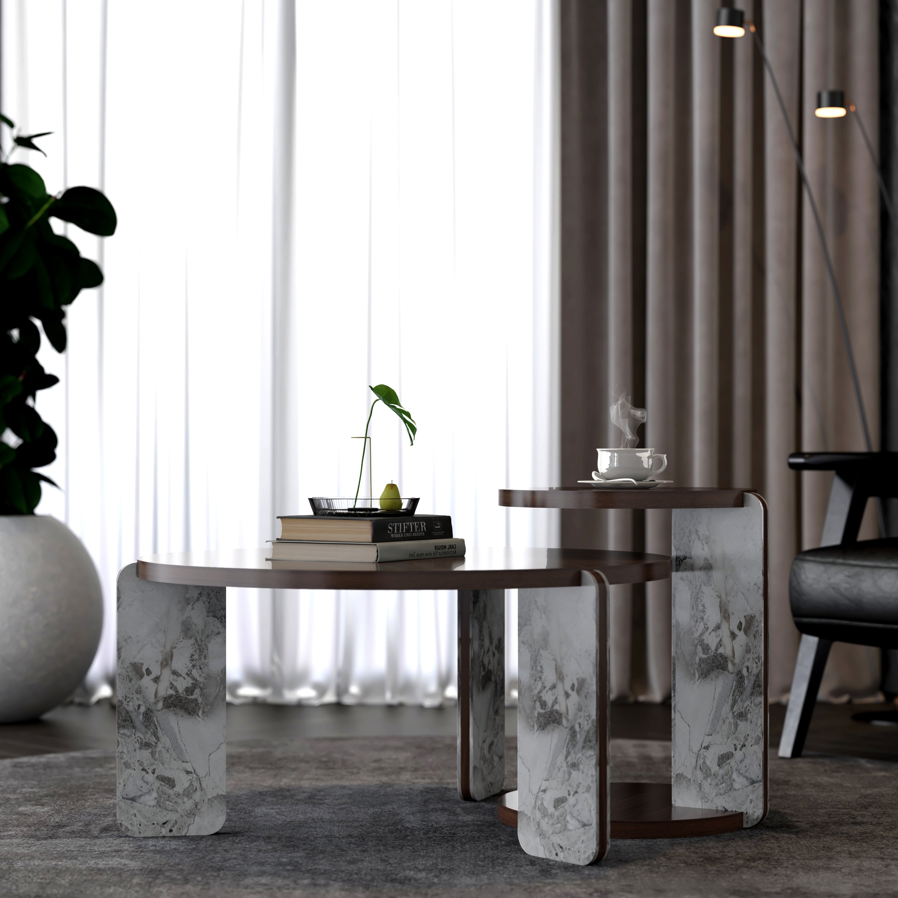 Modern Coffee Table with End Table Set