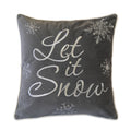 Let It Snow Embroidered Cotton Throw Pillow
