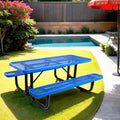 6 Ft. Rectangular Outdoor Picnic Table with Umbrella Pole