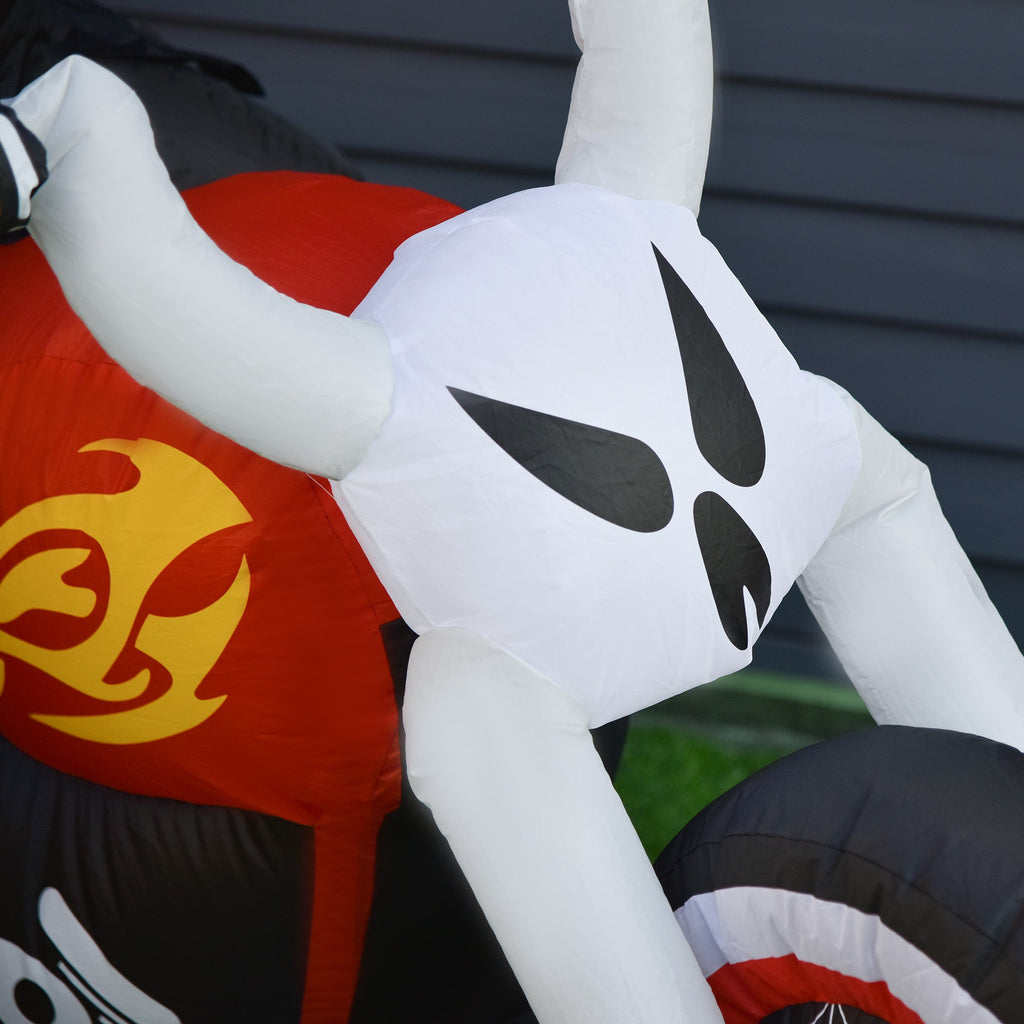 HOMCOM 6' Halloween Inflatable Ghost Biker Decoration