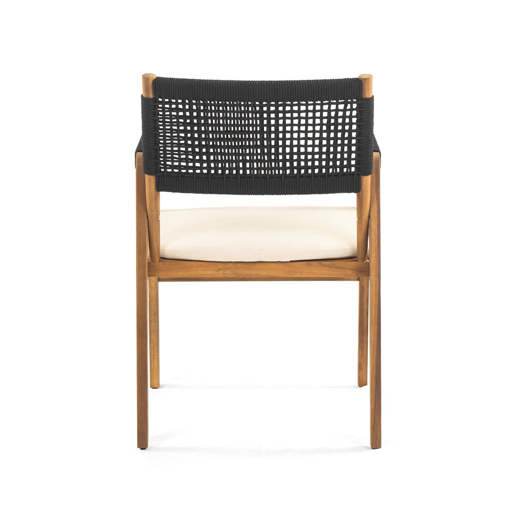 Outdoor Acacia Wood Dining Armchair with Cushion