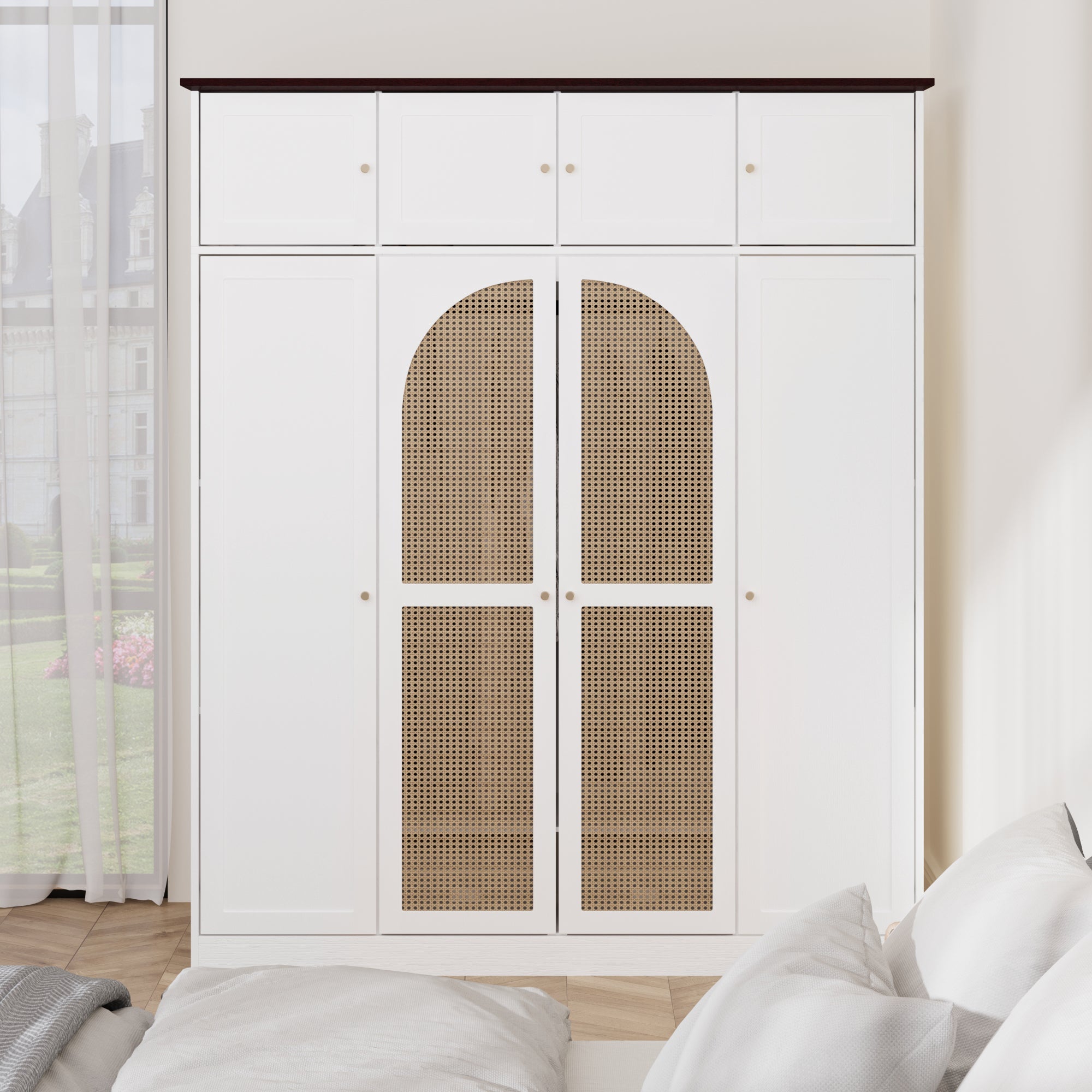 70.87" Tall 8-Door Large Capacity Armoire Wardrobe Closet