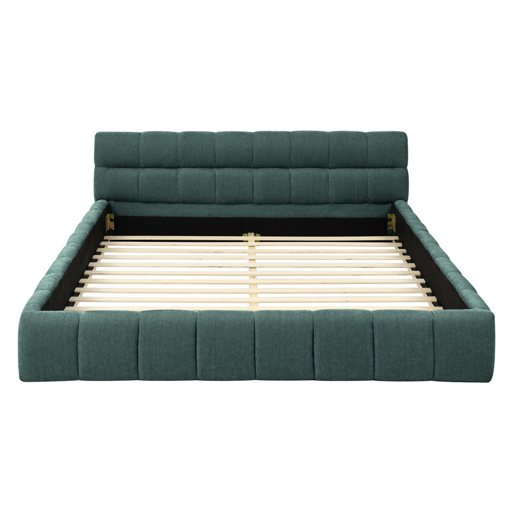 Queen Size Upholstered Bed Frame with Thick Fabric