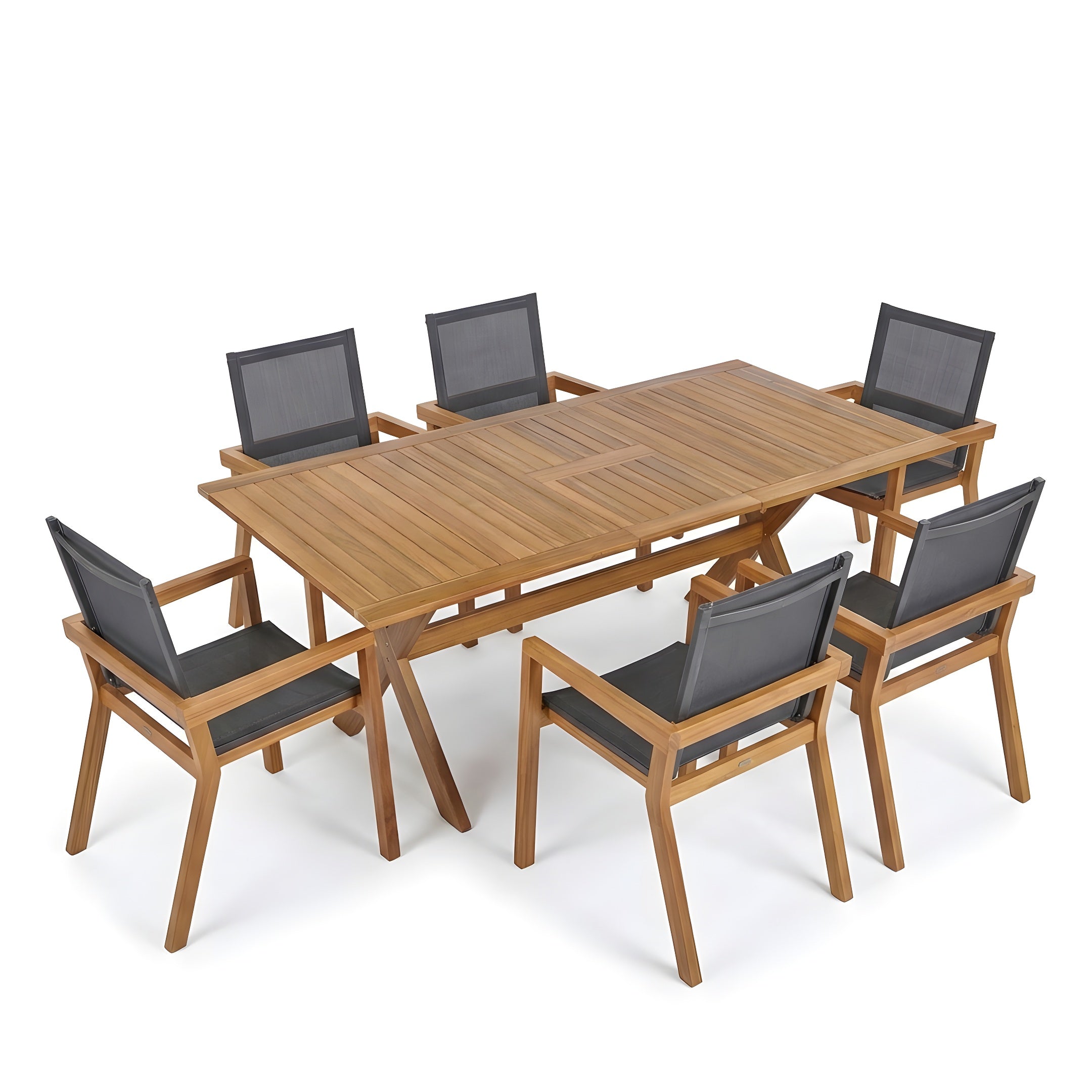 7 Piece Acacia Wood Outdoor Dining Set
