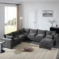117.5 Inch Modular Sectional Sofa with Movable Storage Ottoman