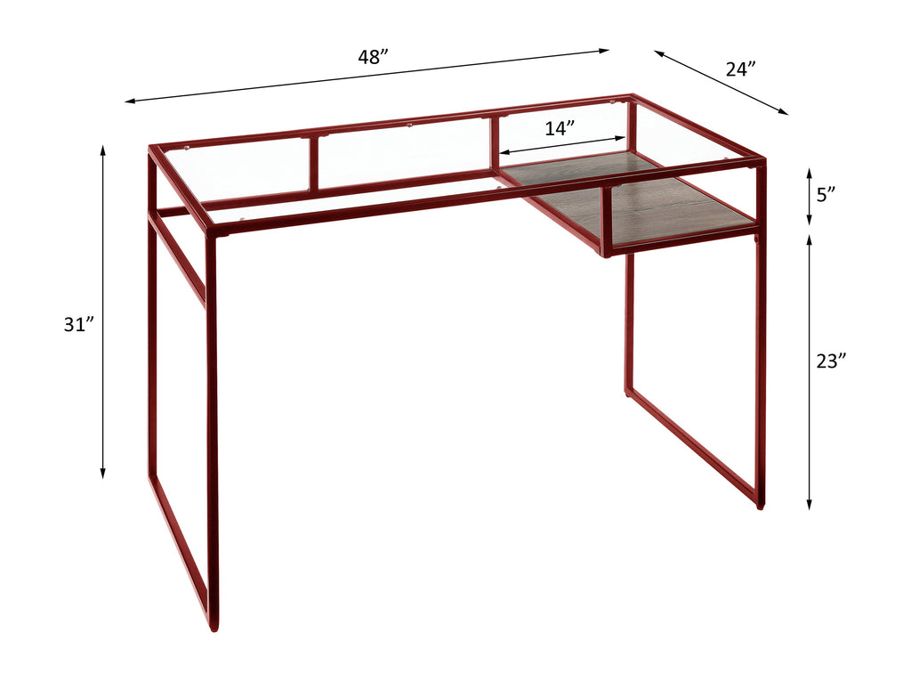 Yasin Glass Top Desk