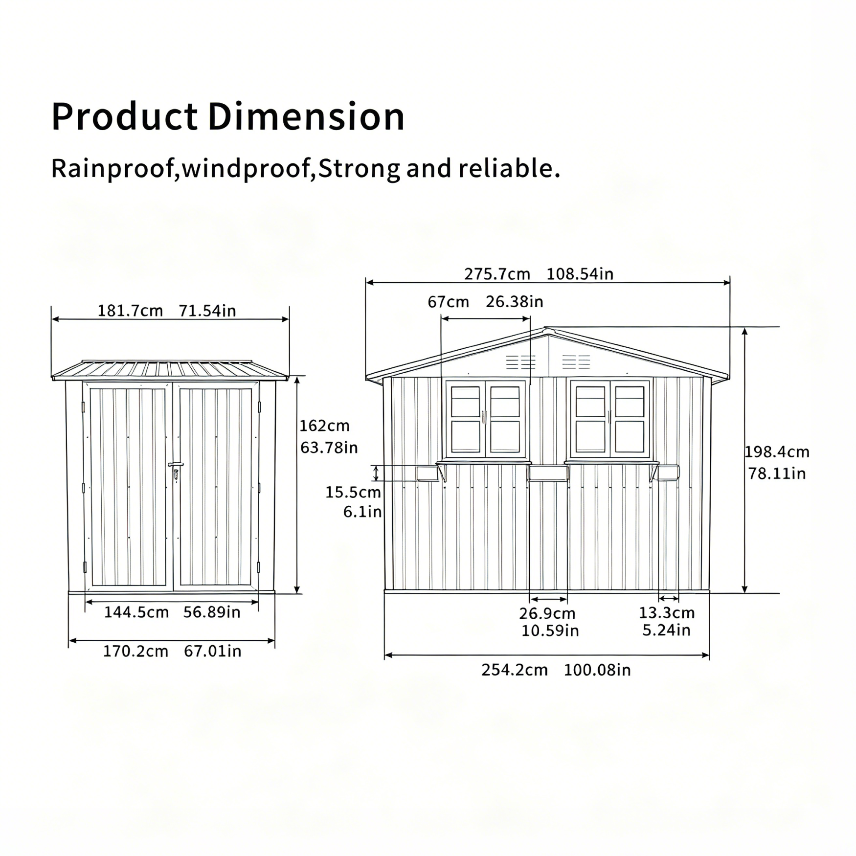 9x6 FT Outdoor Metal Storage Shed with Window & Flower Rack