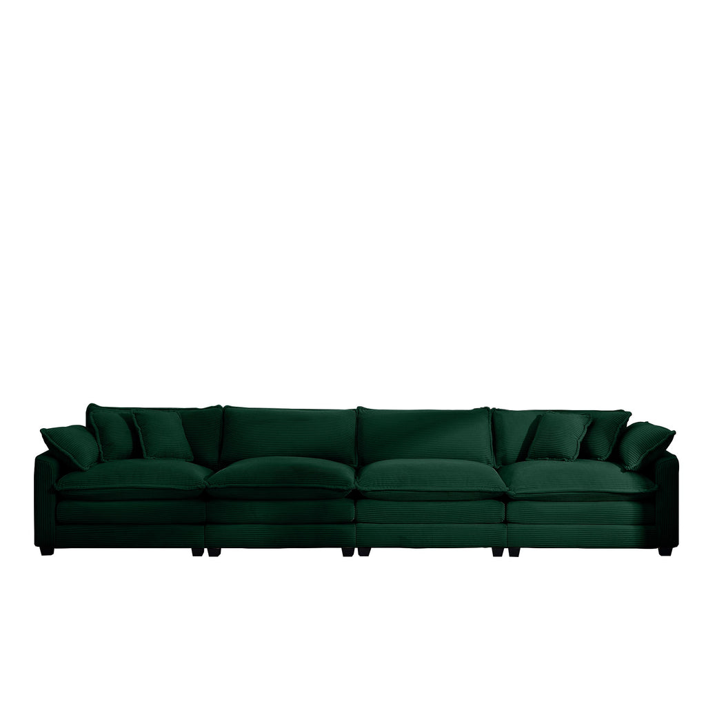 Modern Upholstered 4-Seater Corduroy Sofa