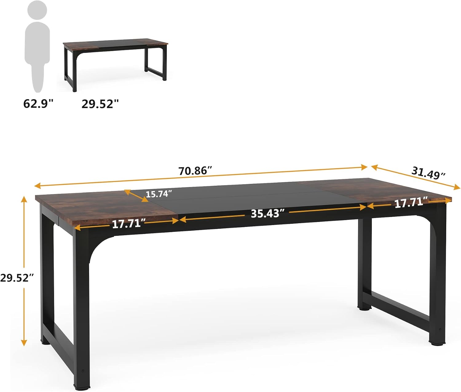 70.8" Executive Office Desk