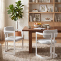 Upholstered Dining Chairs Set of 2, Fabric Armchairs