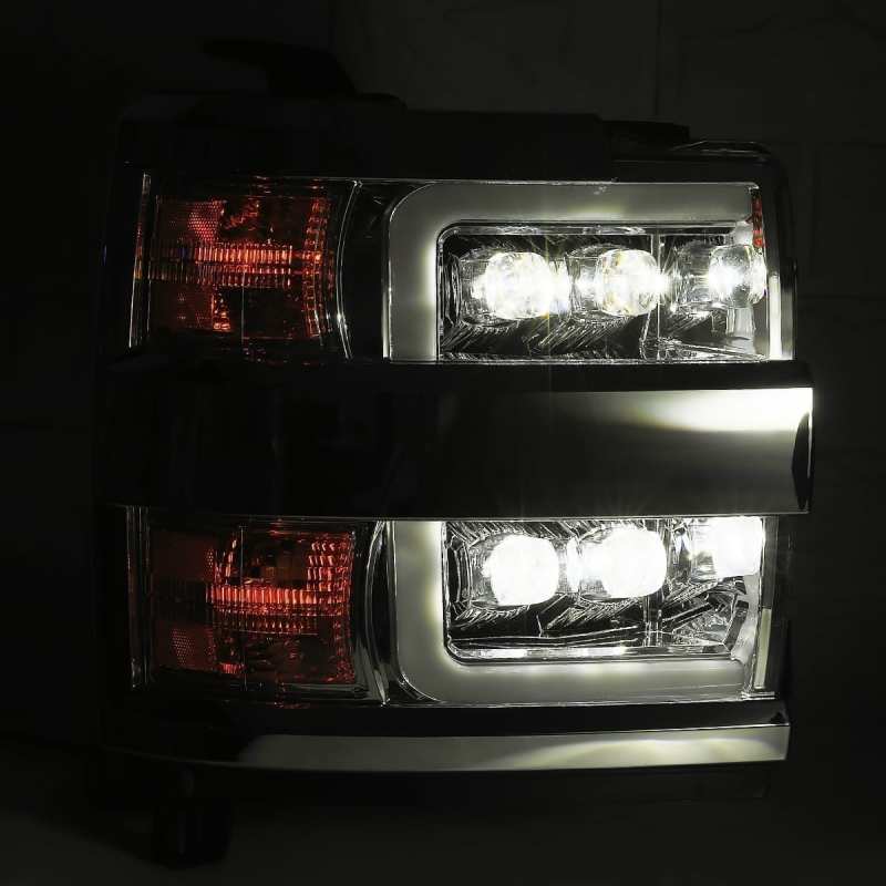 AlphaRex 15-18 Chevy 2500HD NOVA LED Proj Headlights Plank Style Chrome w/Activ Light/Seq Signal/DRL 880228 *Discontinued