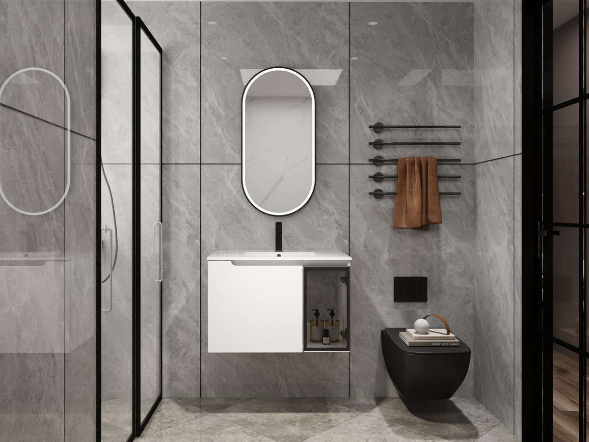 30" Wall-Mounted Bathroom Vanity With Ceramic Sink