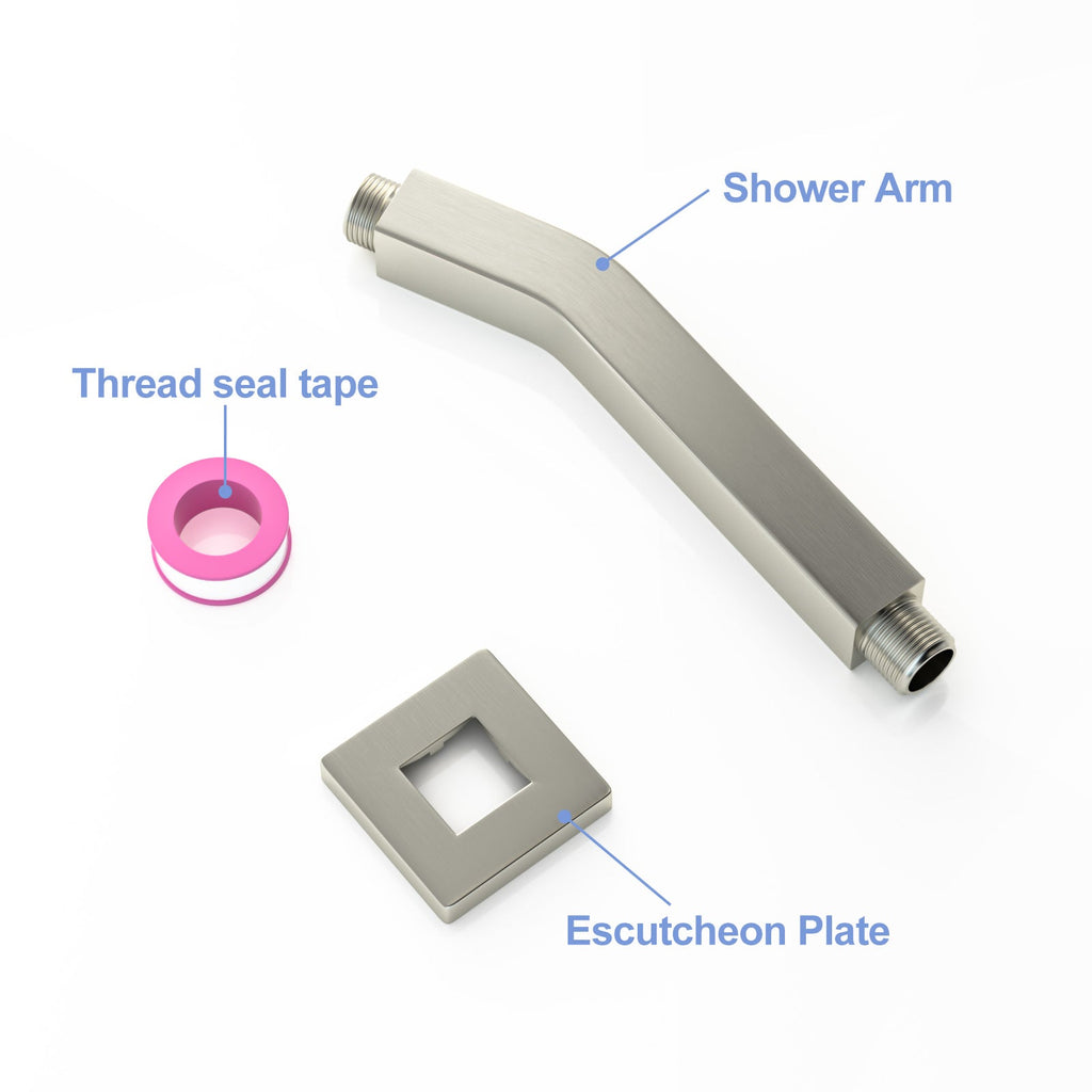 Brushed Nickel Shower Arm with Flange