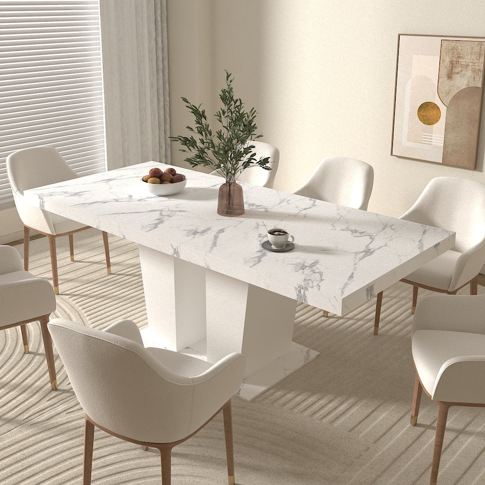 Extendable Dining Room Table for 6-10, Modern All