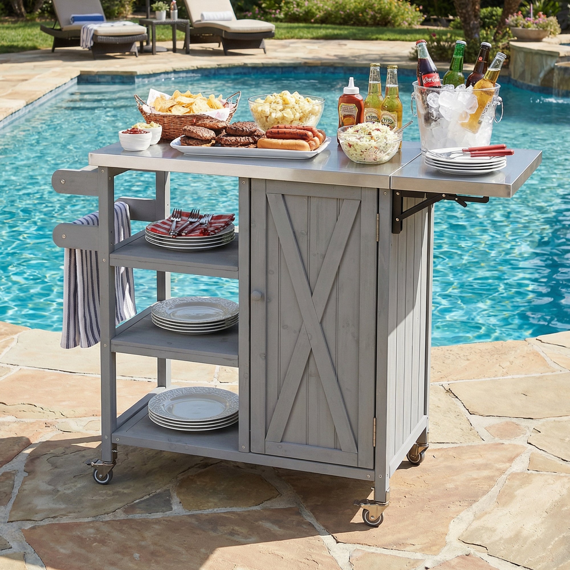 Foldable Outdoor Kitchen Island