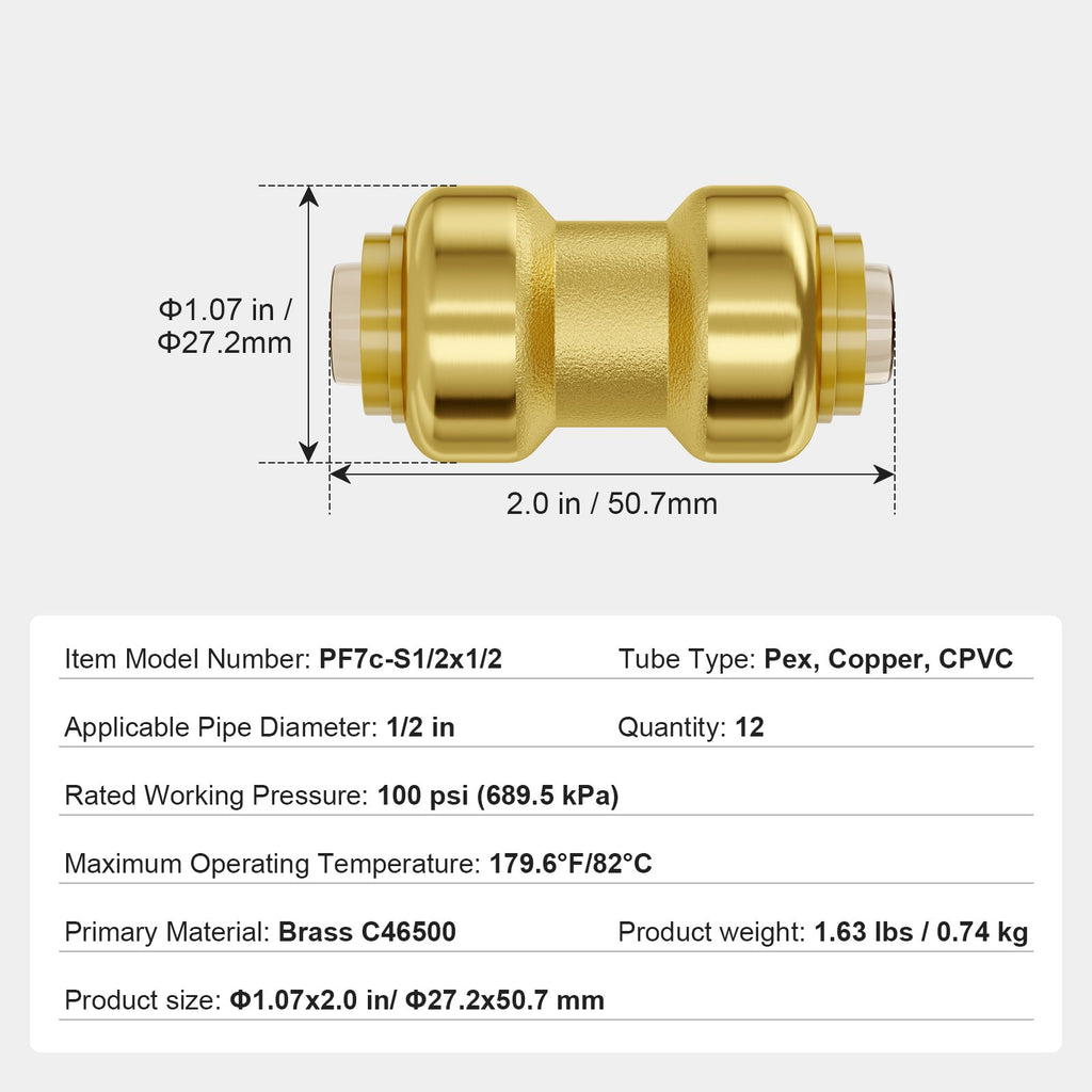 Pipe Fittings 1/2" 12PCS