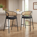 Ethan Indoor Metal Upholstered Barstool Set of 2