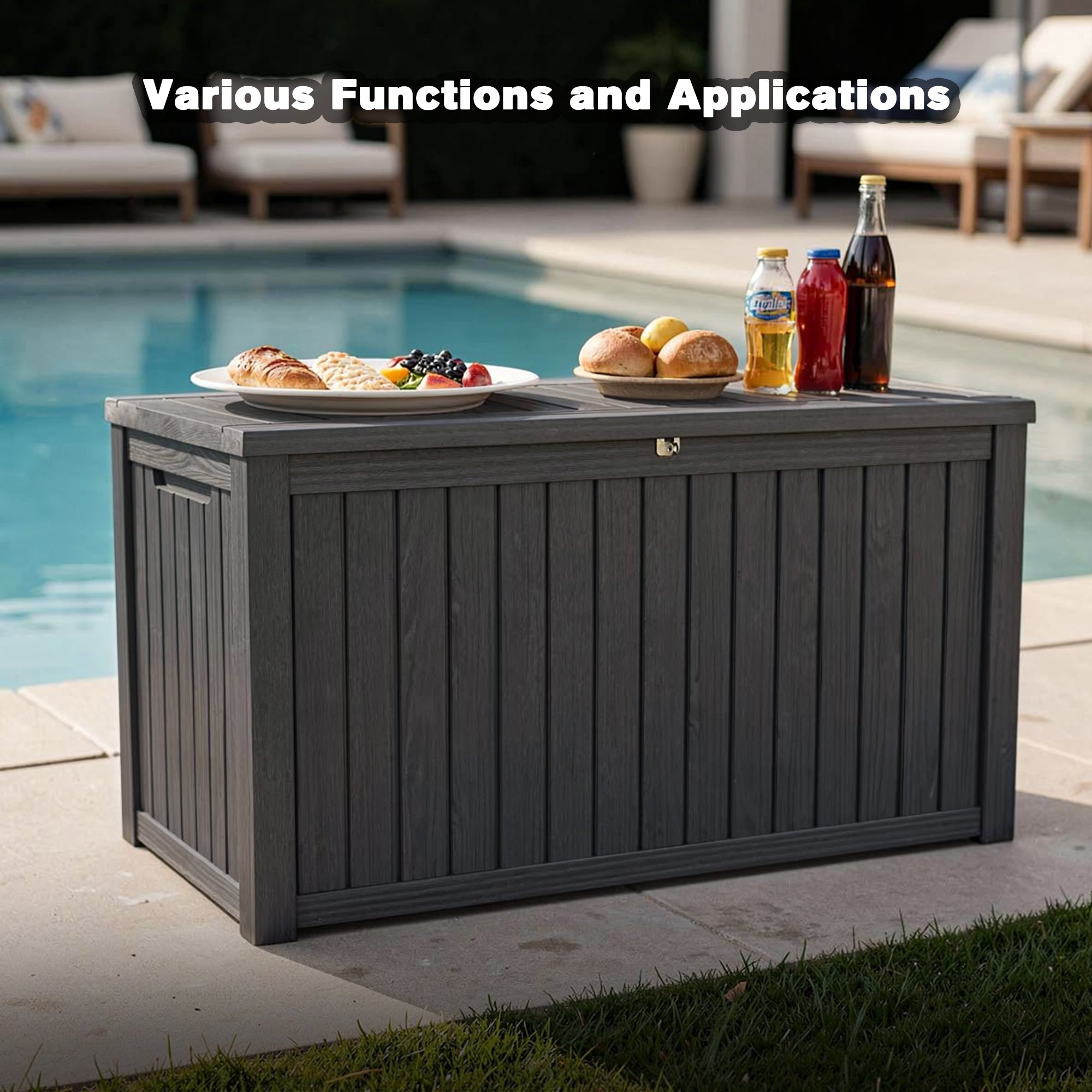 180 Gallon Large Outdoor Storage Deck Box