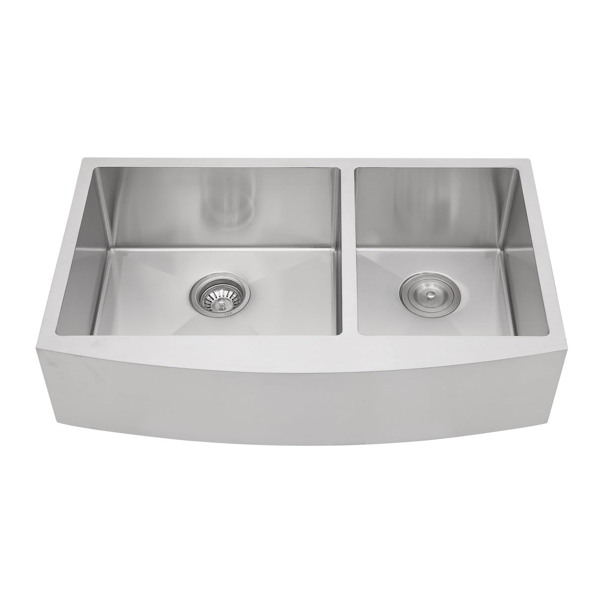Double Bowl Farmhouse Kitchen Sink - 33"x20" Stainless Steel