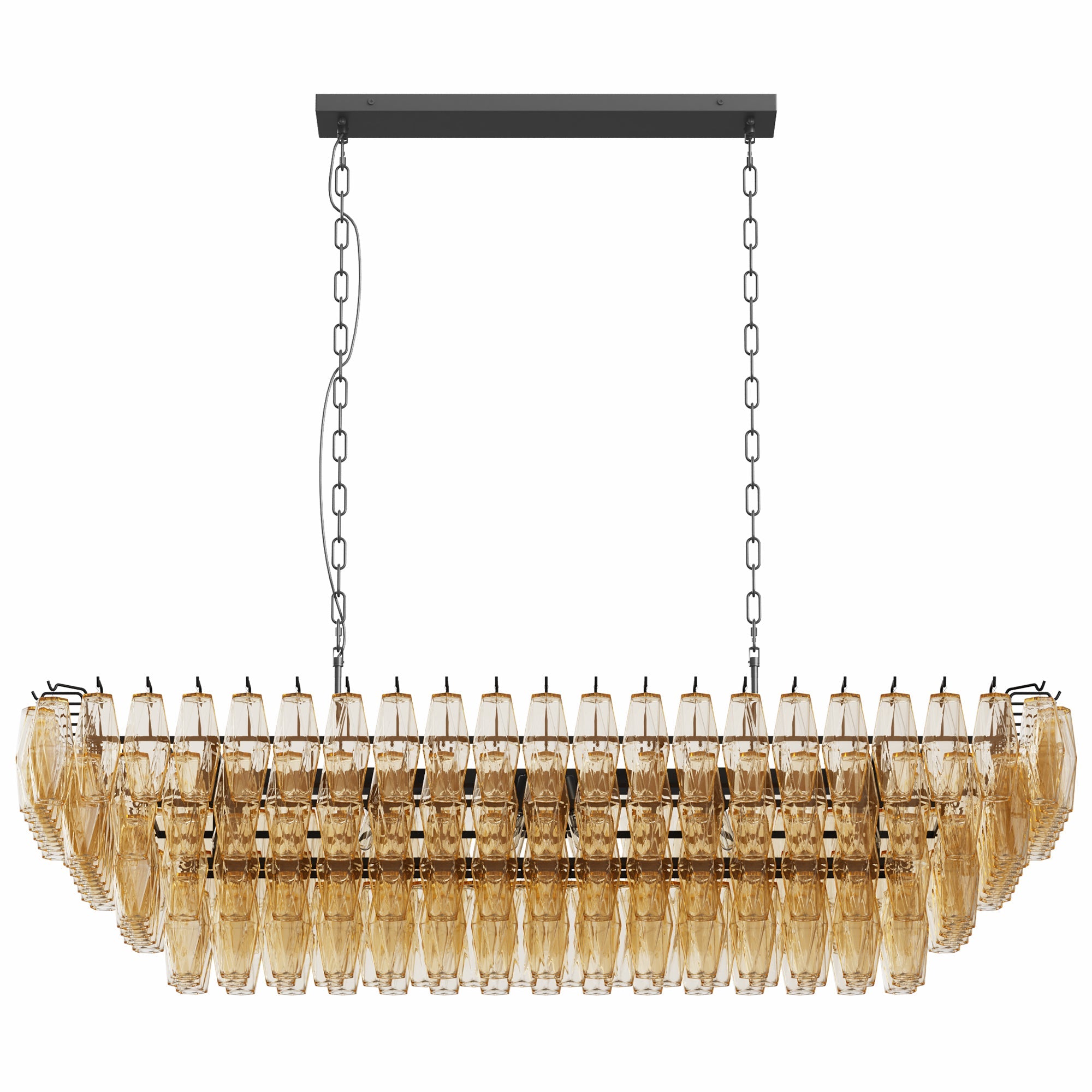 54" Black Rectangular Chandelier