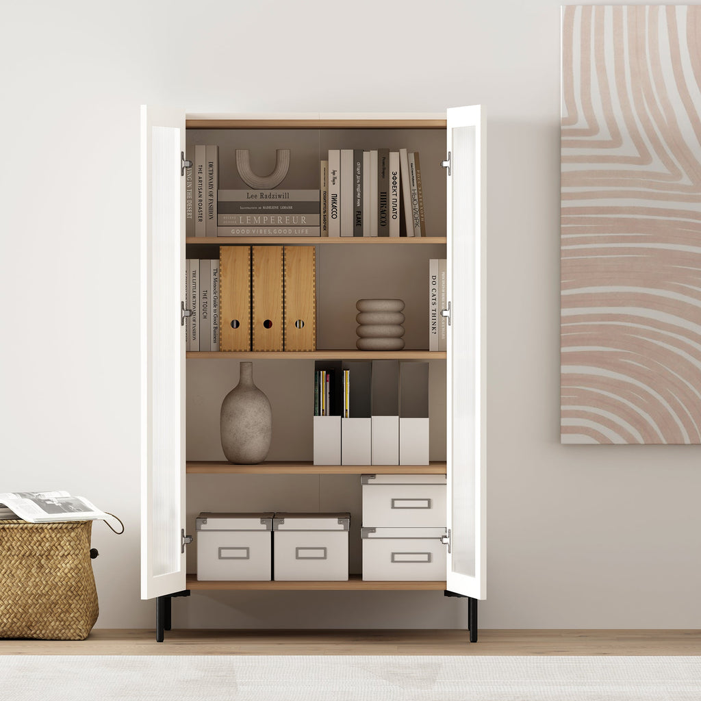 Abbey 32" Tempered Glass Bookcase Cabinet