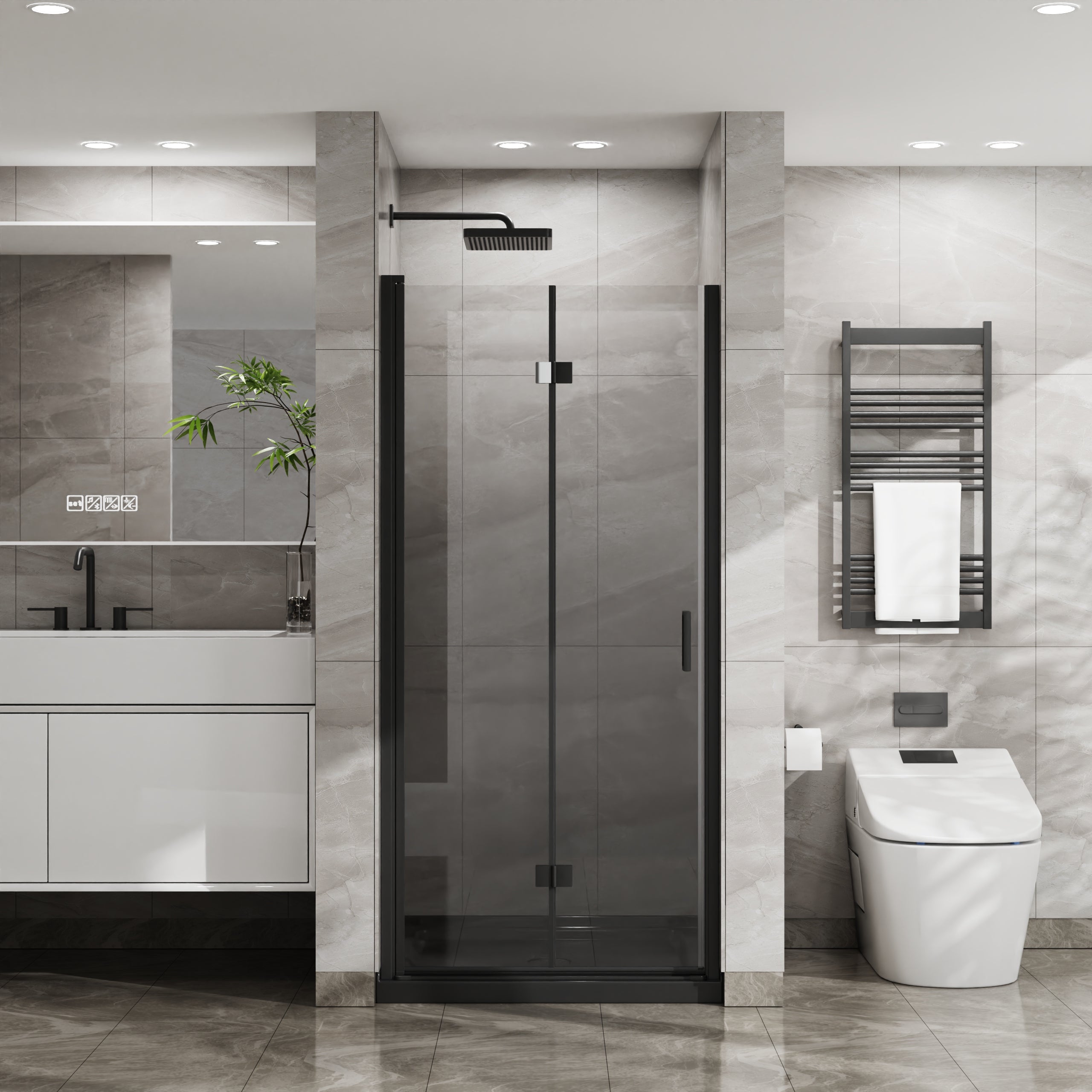 Goodyo 36"x 72" Frameless Glass Shower Door Bifold
