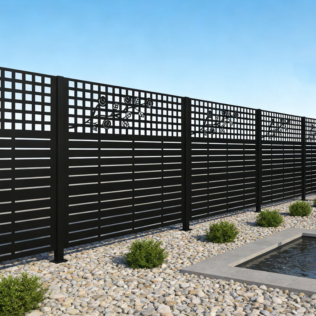W48'' x H47.3'' x 2 Panels Metal Privacy Screen