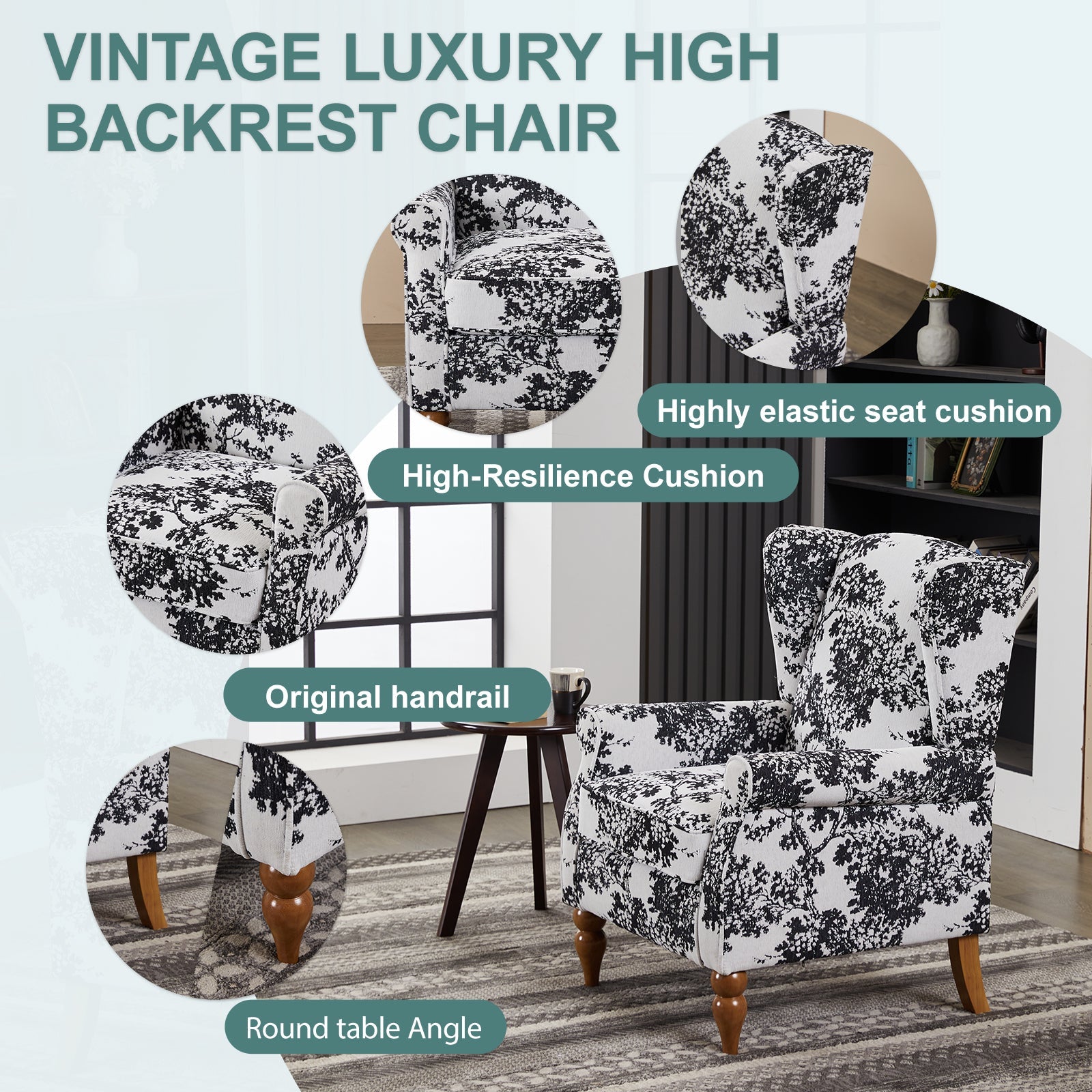 Vintage Luxury Coffee Table & Armchair Set