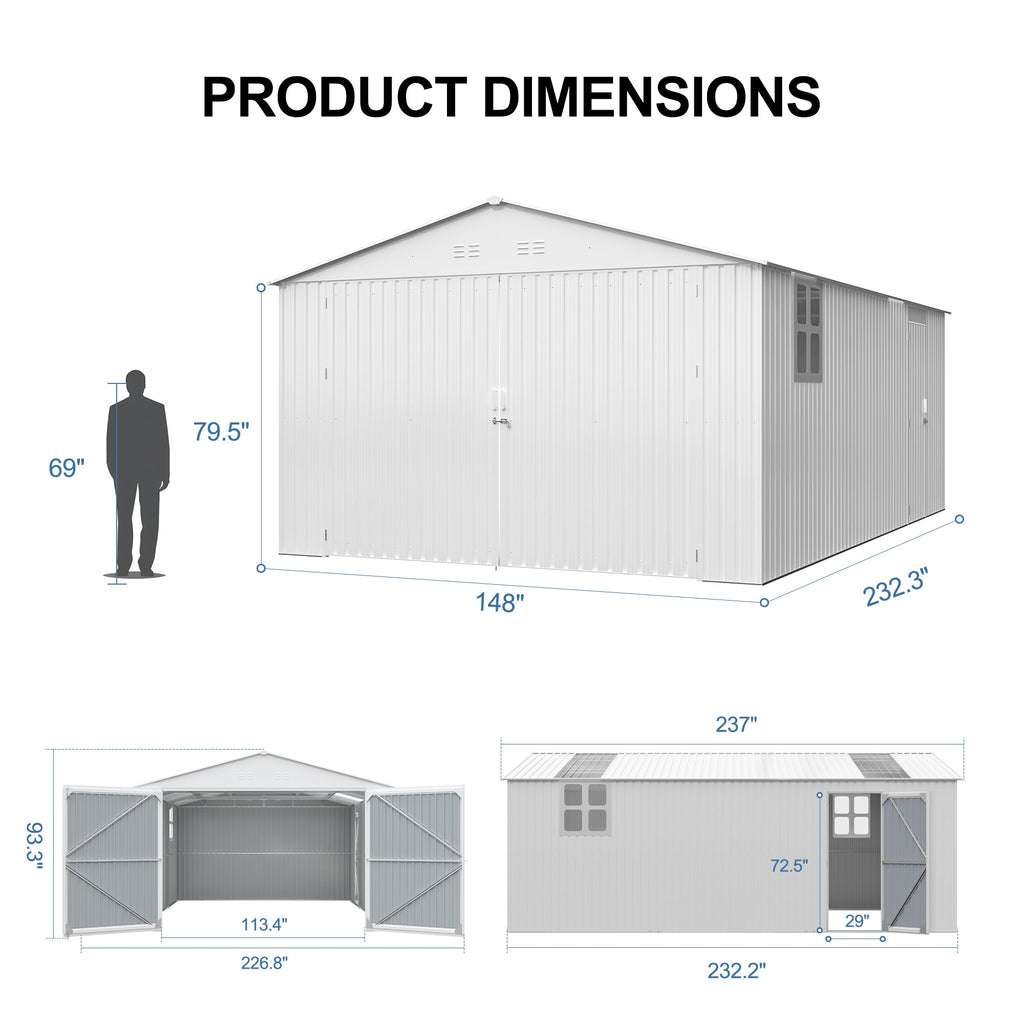 Outdoor Storage Shed 20x13 FT