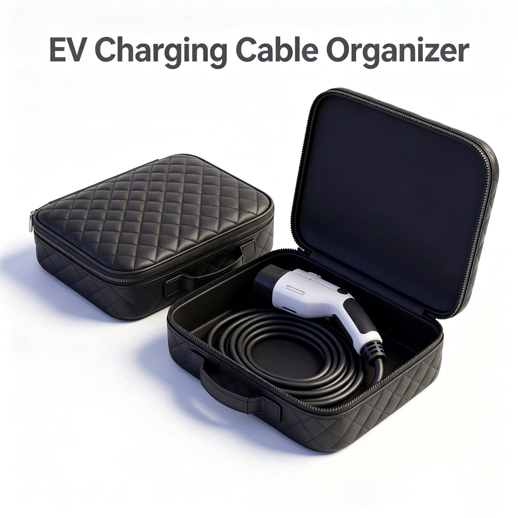 EV Charging Gun Storage Bag, Electric Car Portable Charger Organizer Box, Trunk Charging Cable Storage Pouch