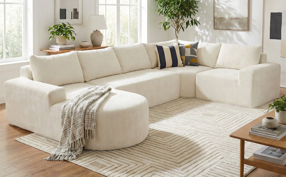 140.5" Oversized Modular Cloud Sectional Sofa