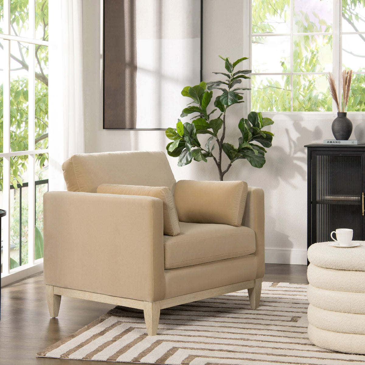 Knox 36" Modern Farmhouse Arm Chair - Fawn