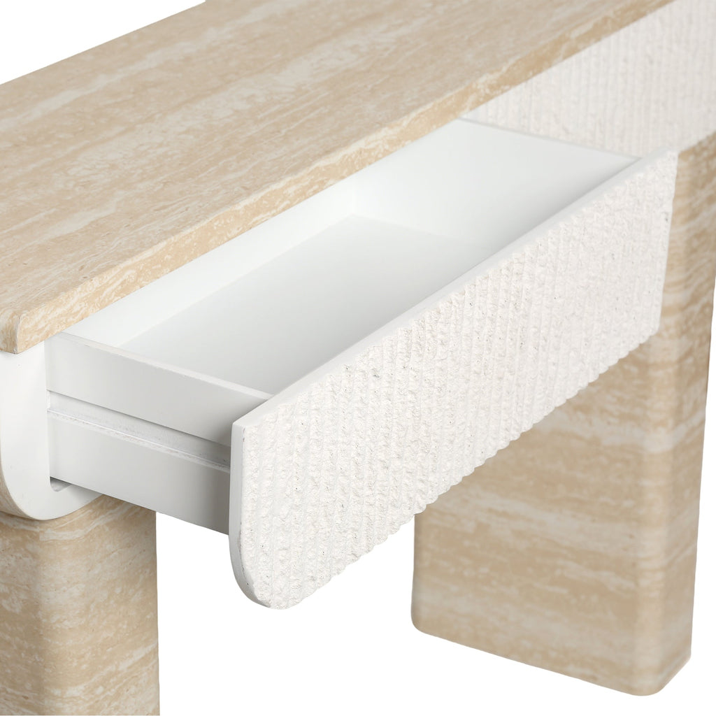 Entryway Table With Two Hidden Handle Drawers