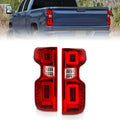 ANZO 19-21 Chevy Silverado Full LED Tailights Chrome Housing Red/Clear Lens G2 (w/C Light Bars) 311416