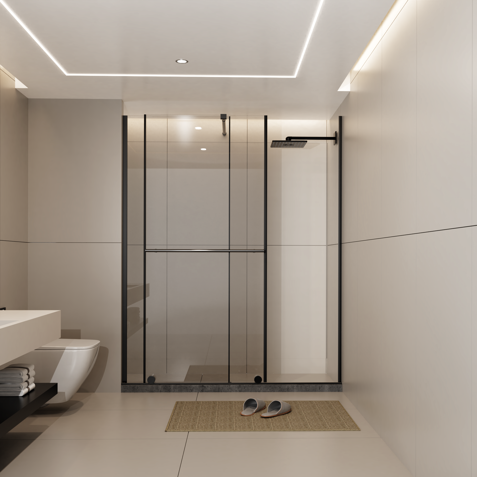 Glass Shower Door, 30 - 60 in.W x 72 in.H