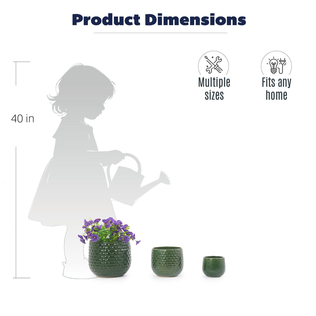 Handmade Glazed Ceramic Planter Set of 3