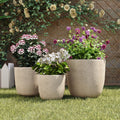 U_Style Lightweight Matte Textured MGO Outdoor Indoor Flower Pot Set