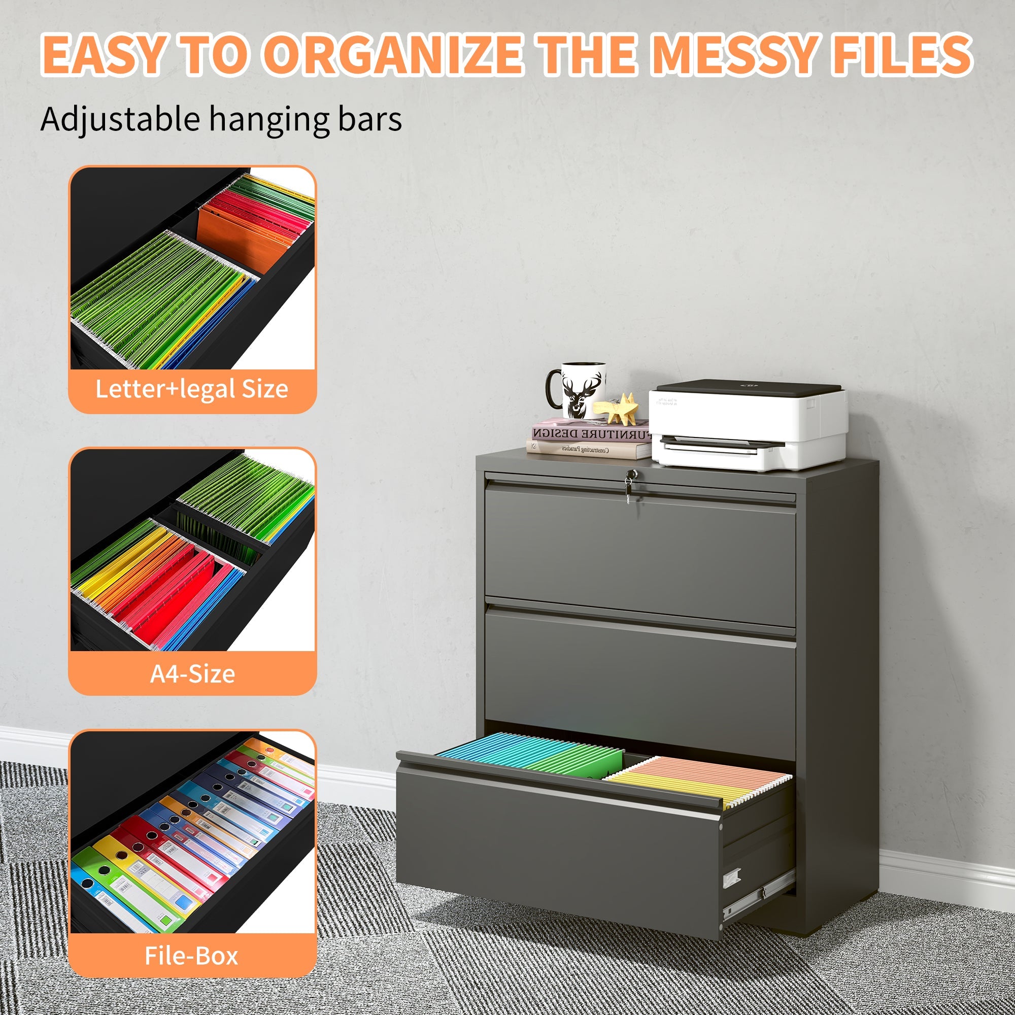 Lateral File Cabinet 3 Drawer