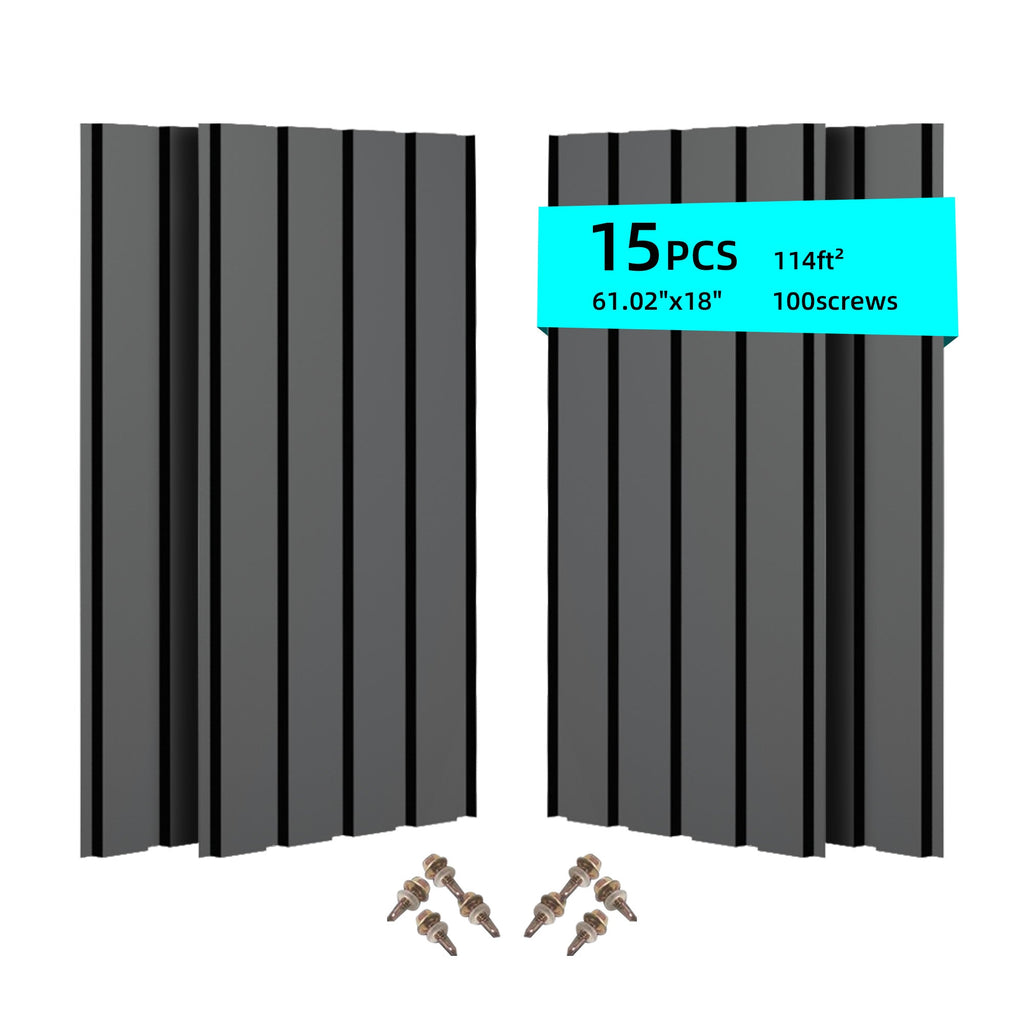 Galvanized Metal Roof Panels - 61 Inch, 15 Pack