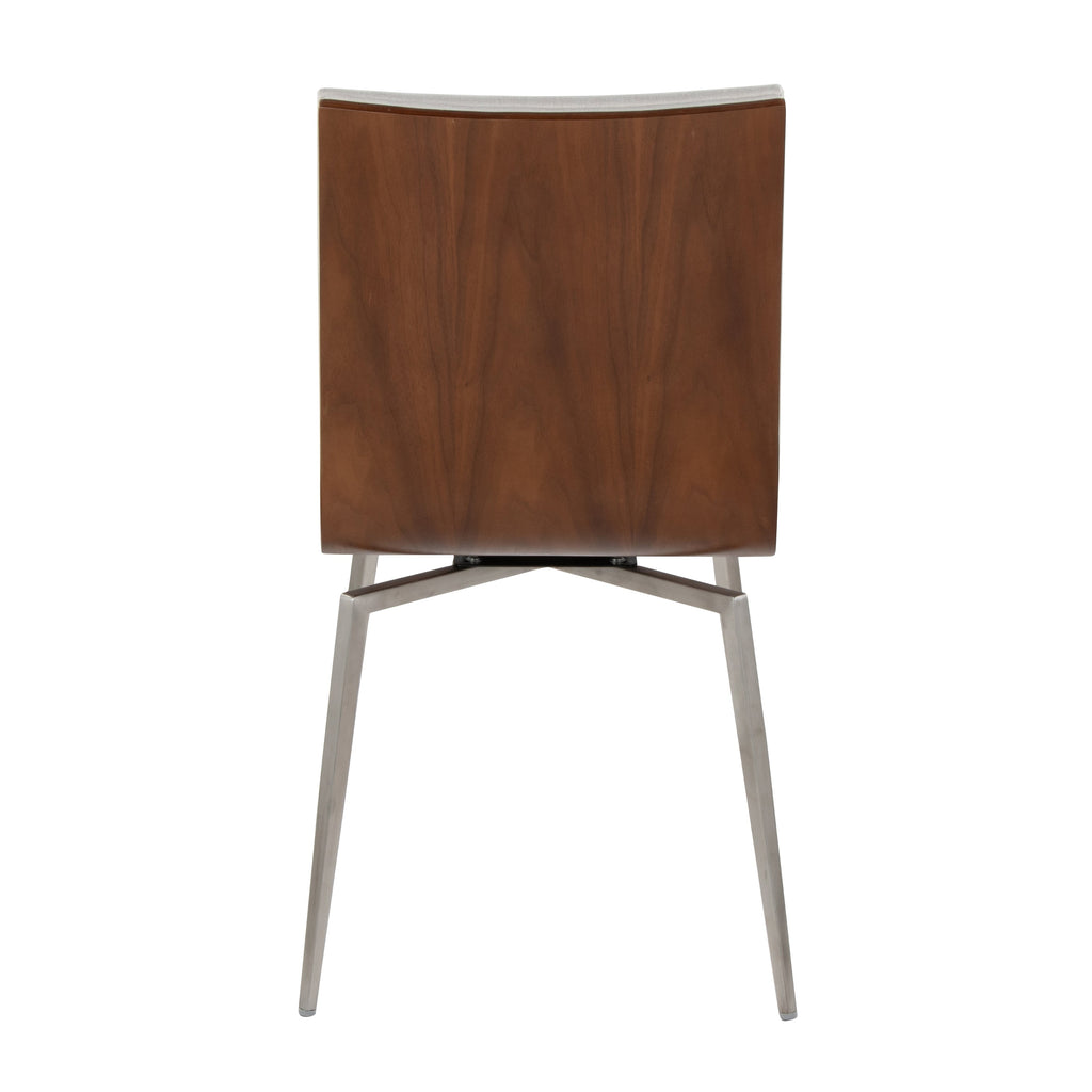 Contemporary Dining/Accent Chair with Swivel in Stainless Steel