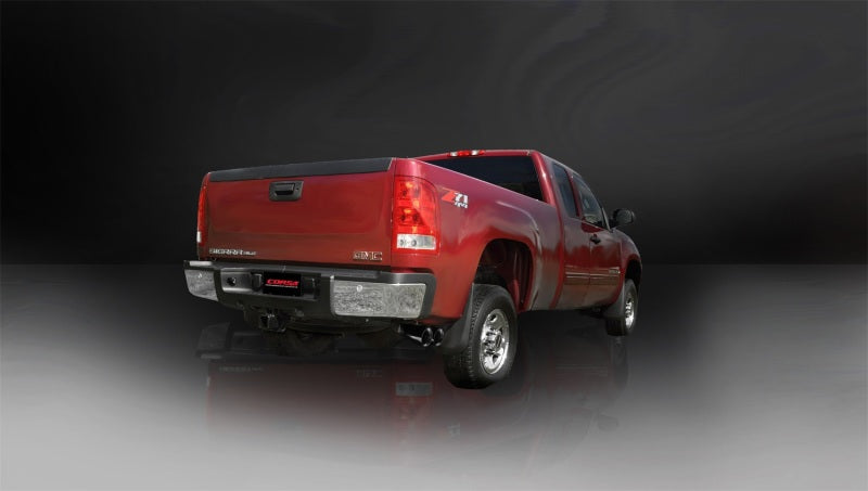 Corsa 09-13 GMC Sierra 4.8L V8 3in Cat-Back Single Side w Twin 4in Black Pro-Series Tips 14900BLK