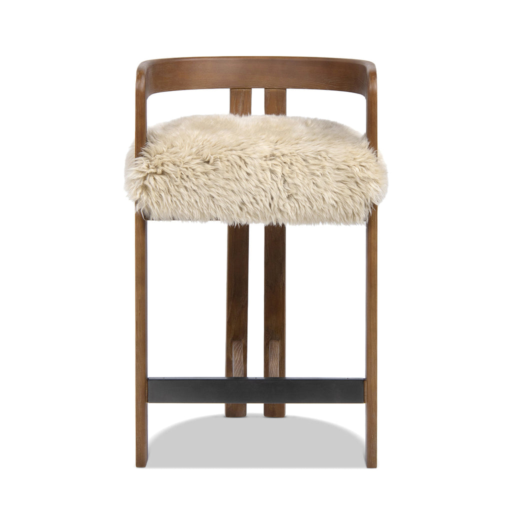 Millwick 26.5" Low Back Genuine Fur Stool