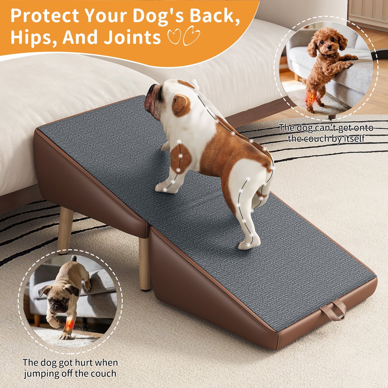 Upgraded Dog Stairs for Small Dogs and Cats