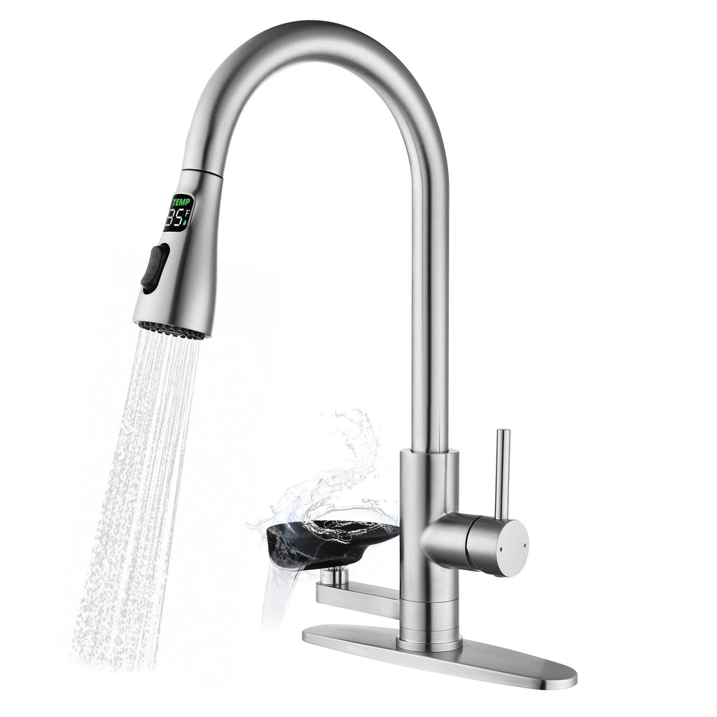 3-in-1 Kitchen Faucet with LED Temperature Display